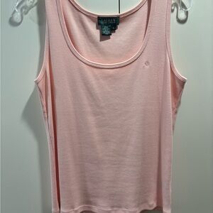 Lauren by Ralph Lauren Pink Cotton Sleeveless Top Size L